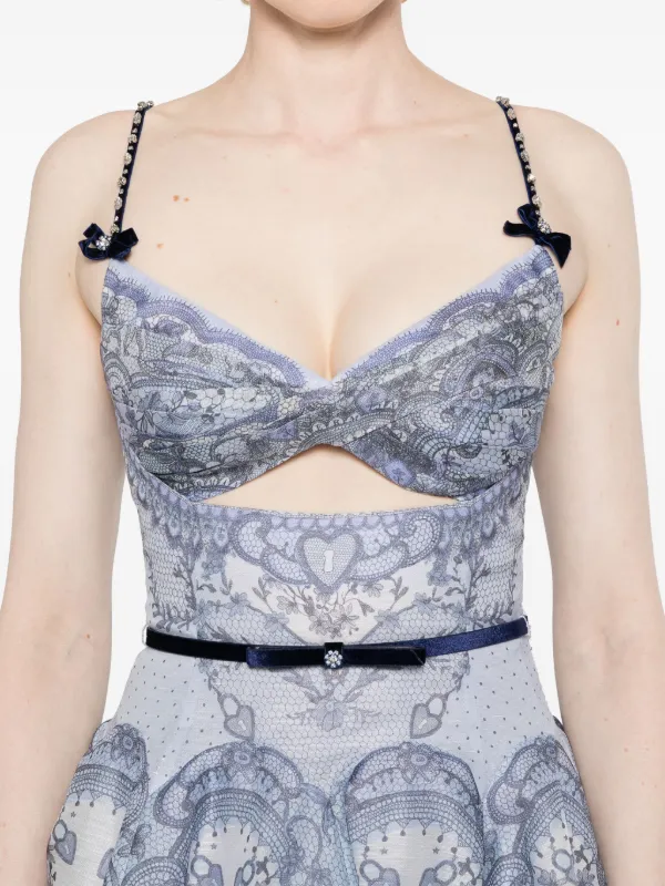 2024年冬【法人向けお歳暮】 ZIMMERMANN JP FARFETCH | ブルー | ミニドレス ツイスト Crush ワンピース