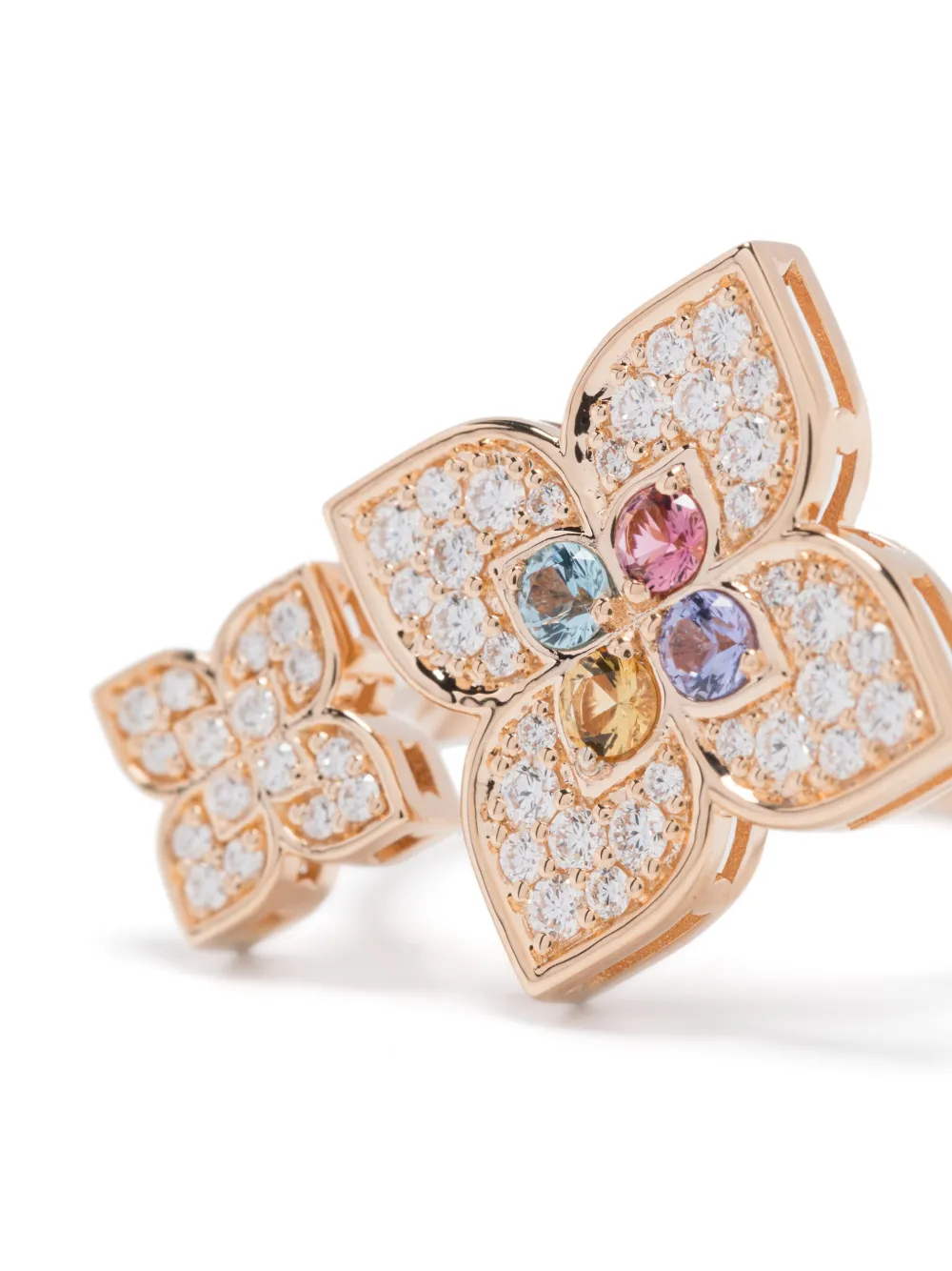  Roberto Coin 18k Rose Gold Venetian Princess Multi-stone Ring - Pink 