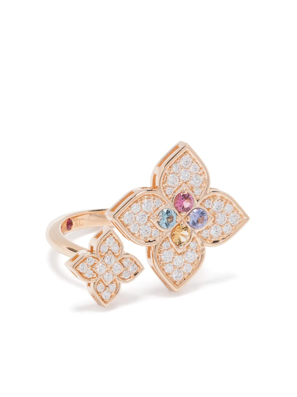Roberto Coin Anello Princess Flower in oro rosa 18kt con pietre
