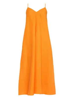 lanvin orange dress Lanvin Ruffled Maxi Dress