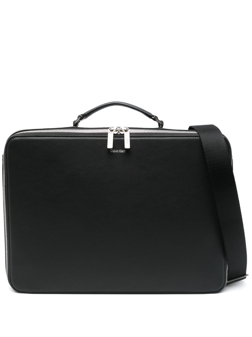 Calvin Klein logo-print laptop bag - Black