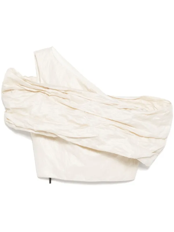 Maticevski Off Shoulder Corset Top in Neutrals