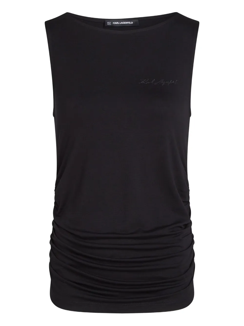 Karl Lagerfeld Boat-neck Tank Top In Black