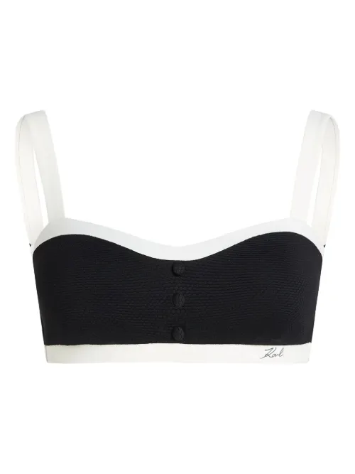 Haut de bikini à bords contrastants - Karl Lagerfeld - Modalova