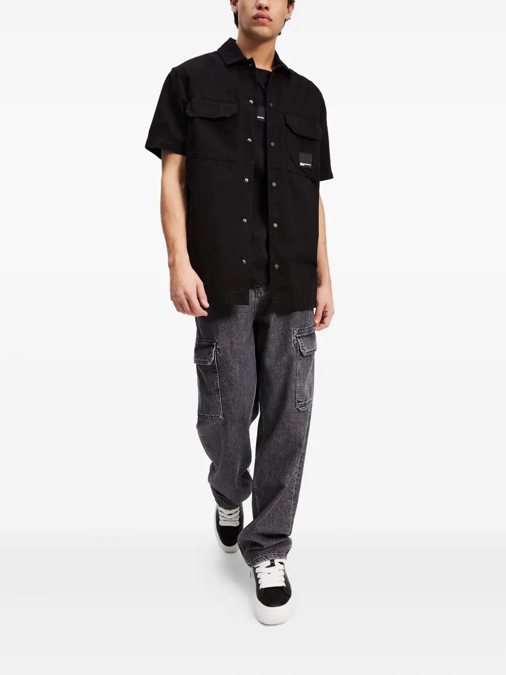 Karl Lagerfeld Jeans logo-patch shirt | Image 2