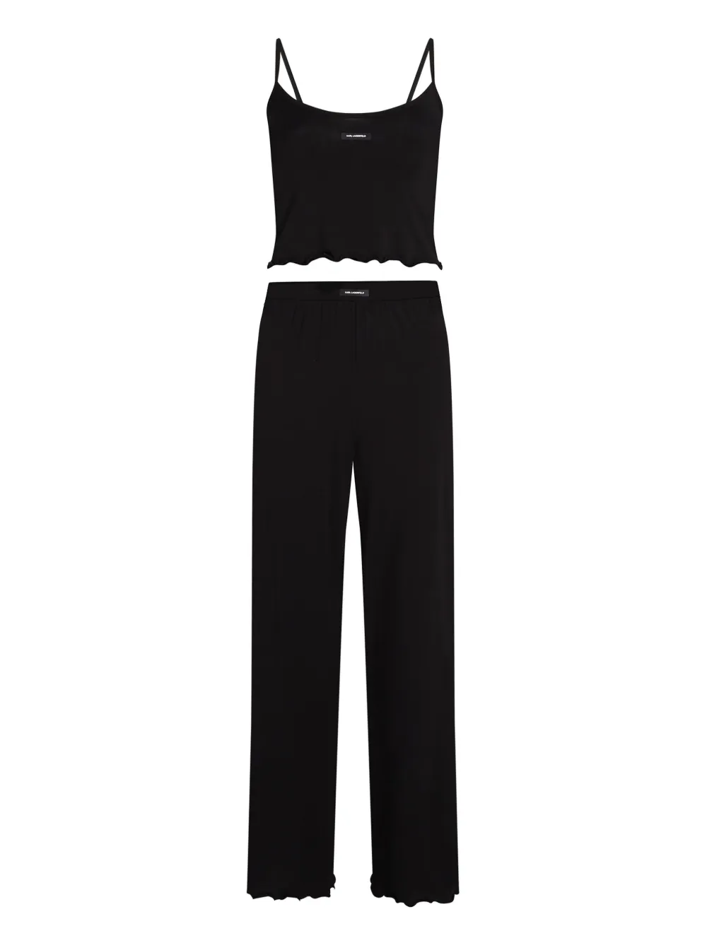 Karl Lagerfeld scalloped pyjama set | Black | Image 1