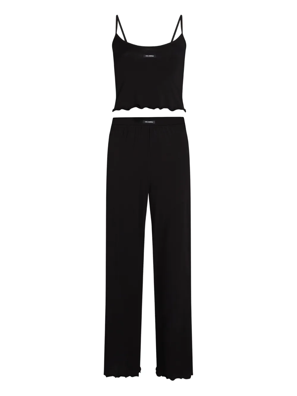 Karl Lagerfeld scalloped pyjama set | Black | Image 1