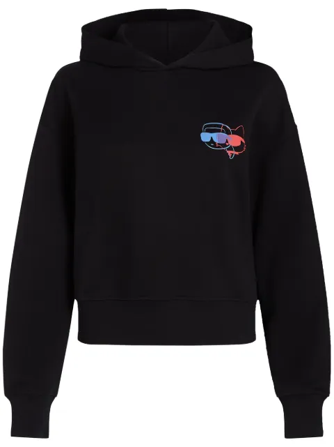 Karl Lagerfeld Ikon colour-pop cropped hoodie