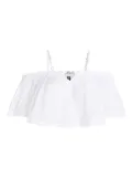 Karl Lagerfeld off-shoulder cropped beach top - White