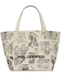 Karl Lagerfeld x Jorge Parra all-over print canvas tote bag - Neutrals