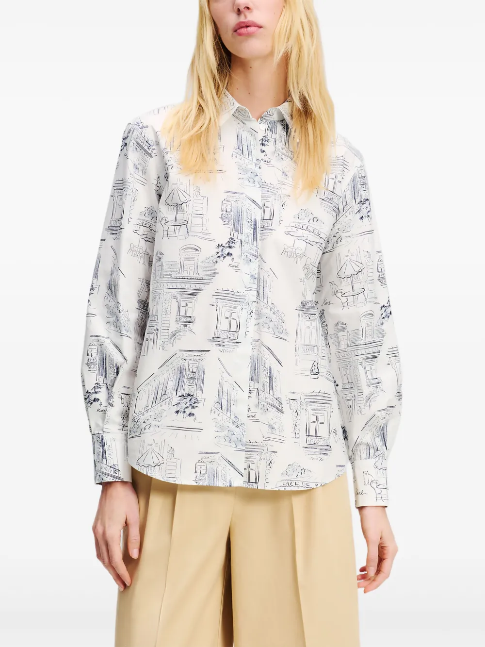 Karl Lagerfeld x Jorge Parra blouse Wit