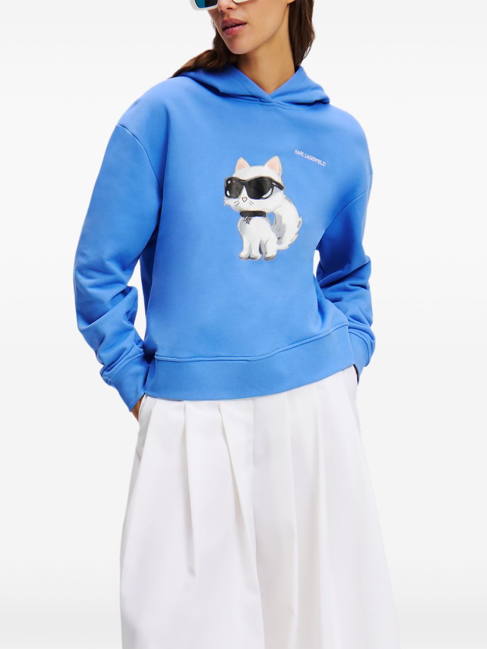 Karl Lagerfeld Ikon Choupette hoodie - Blauw