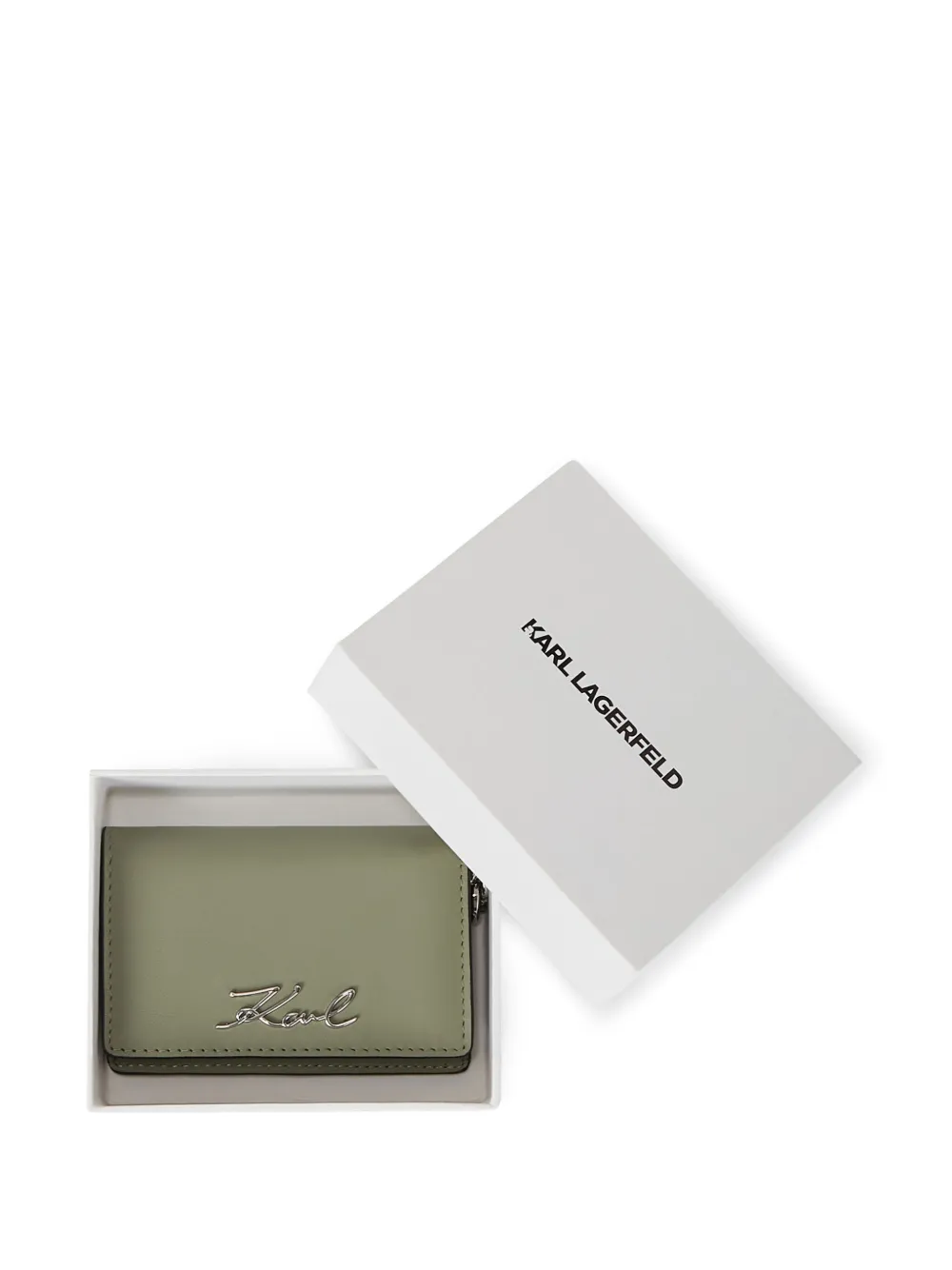 Karl Lagerfeld K Signature portemonnee met rits Groen