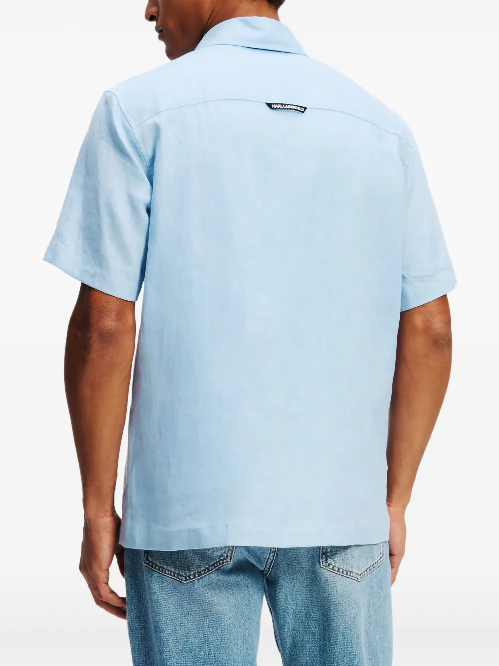 Karl Lagerfeld Overhemd met geborduurd logo Blauw
