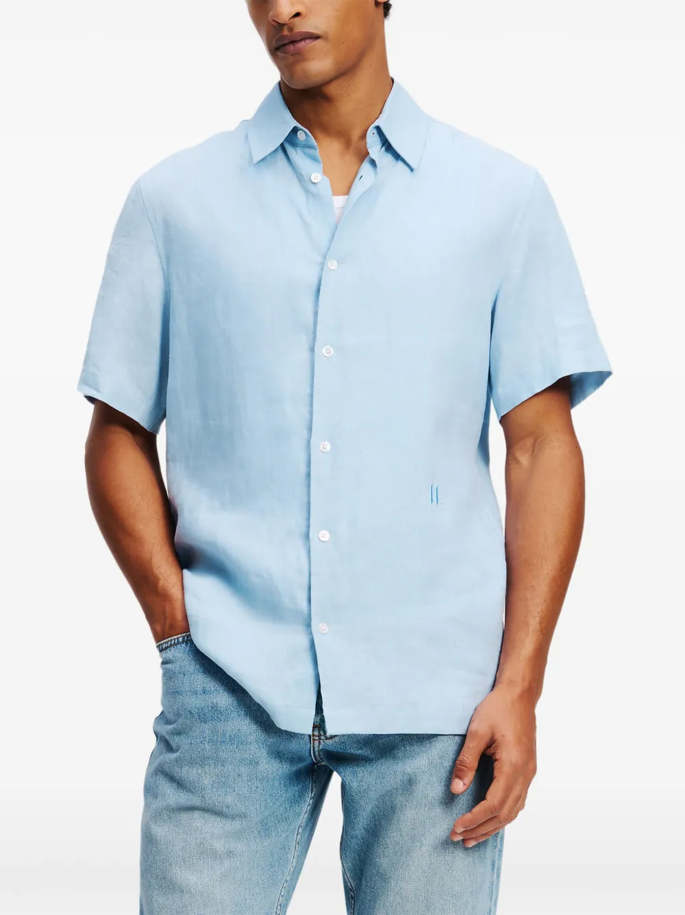 Karl Lagerfeld Overhemd met geborduurd logo Blauw