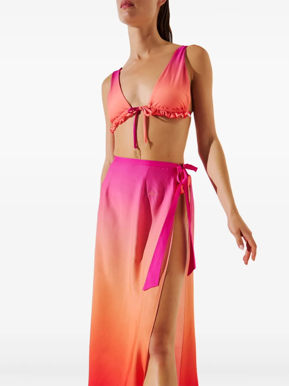 Karl Lagerfeld Ombré Maxi Pareo In Pink