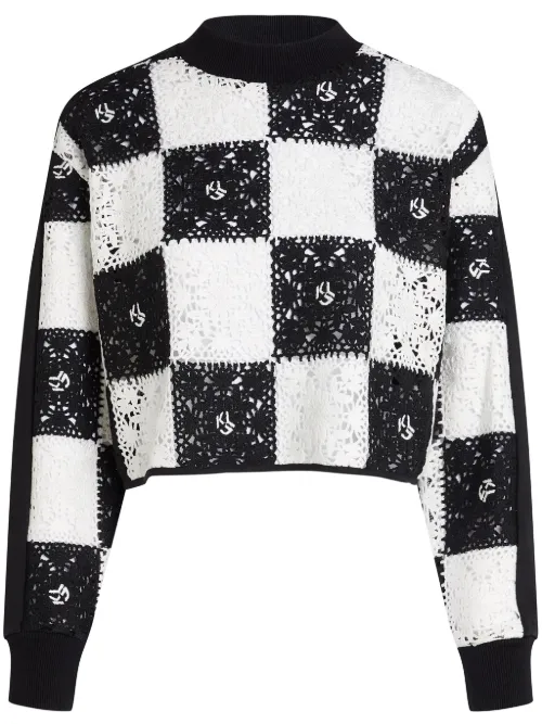 Pull crop en crochet - Karl Lagerfeld Jeans - Modalova