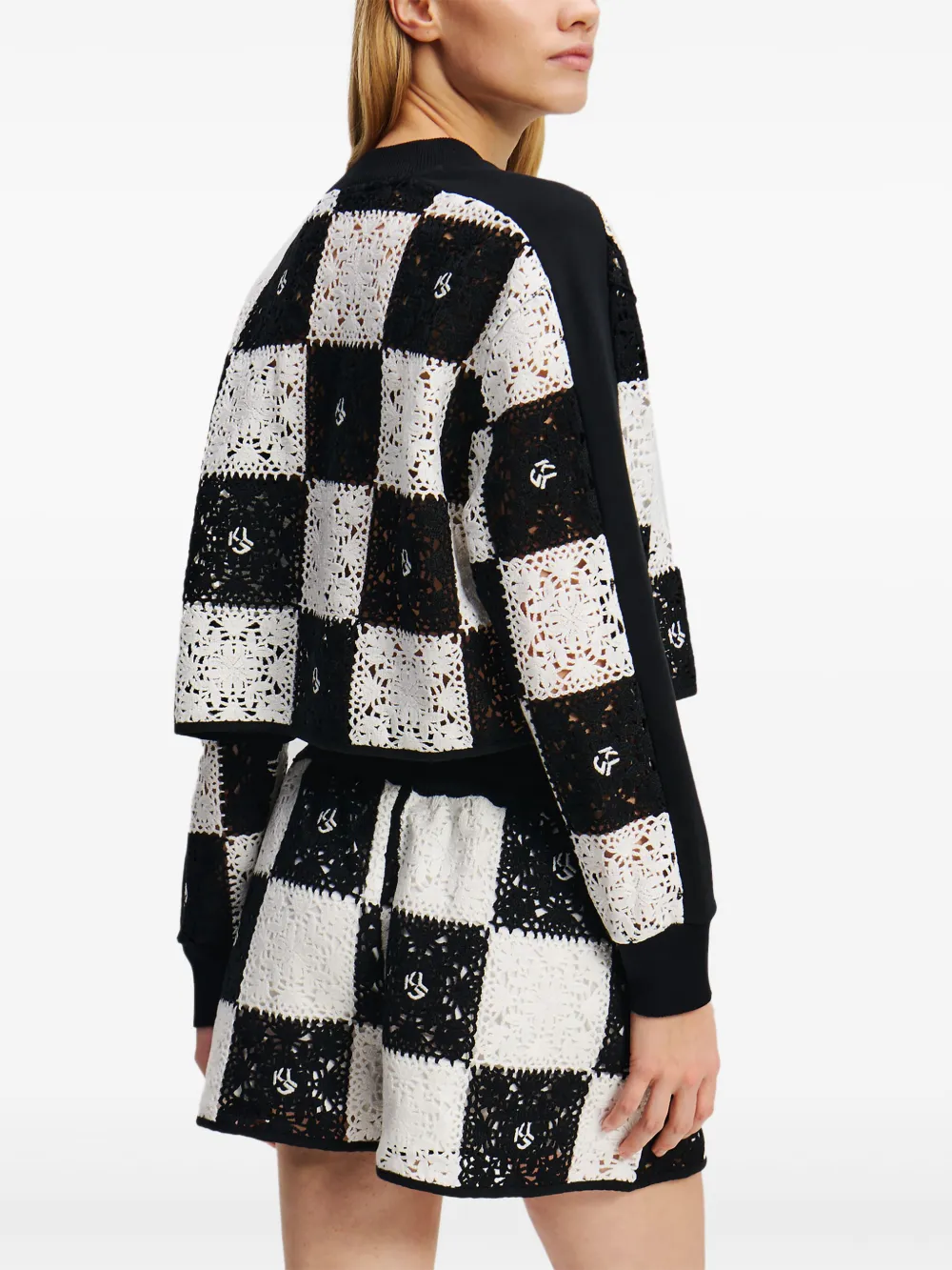 Karl Lagerfeld Jeans Gehaakte cropped trui Wit