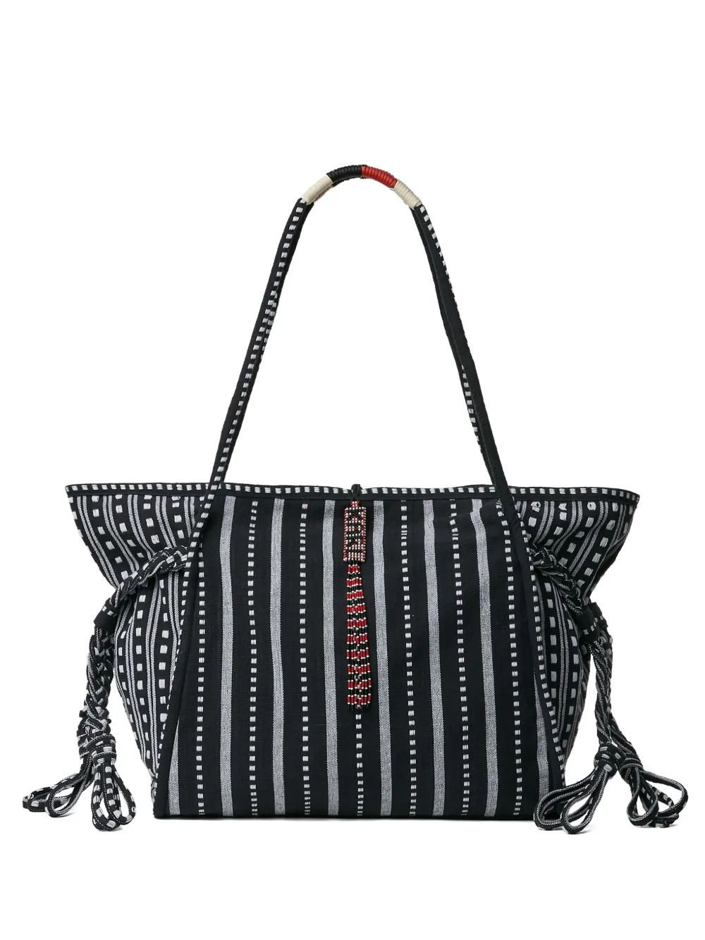 Karl Lagerfeld x Amber Valletta gestreepte shopper Zwart