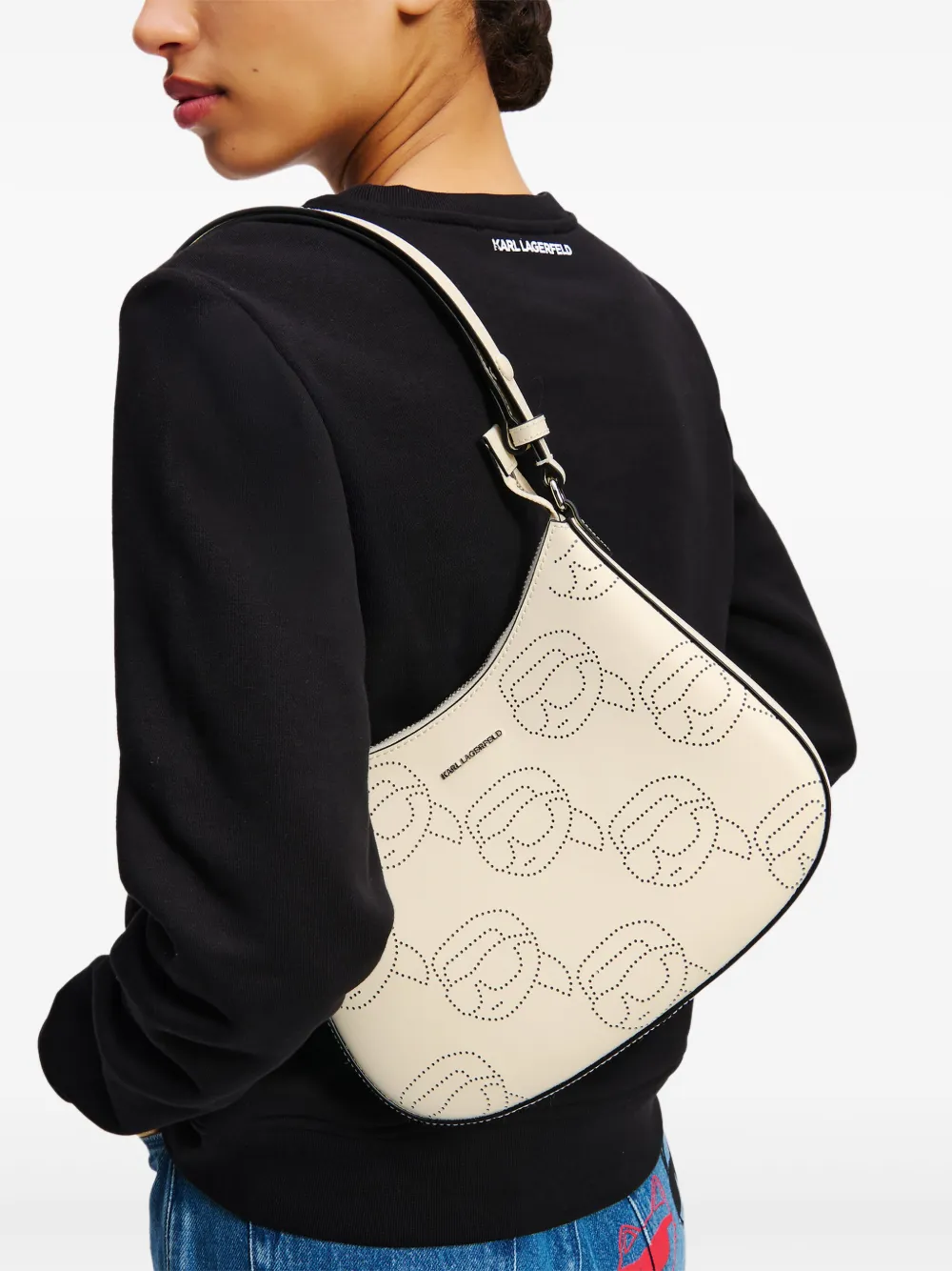 Karl Lagerfeld Ikon kleine schoudertas - Beige