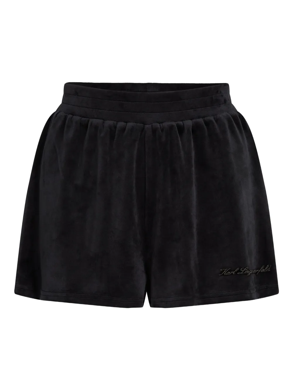 Karl Lagerfeld velour shorts | Black | Image 1