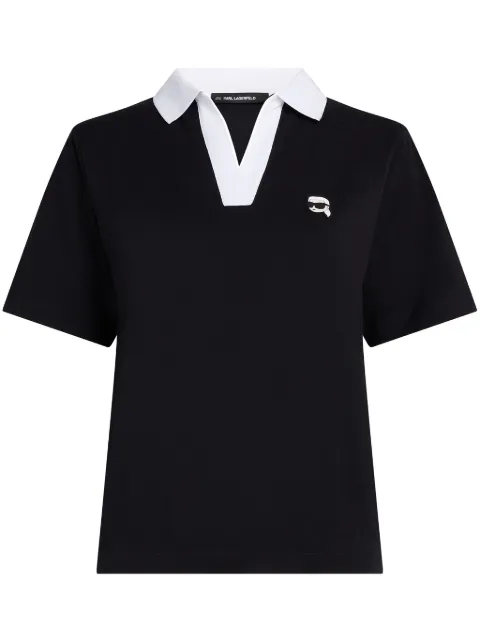 Karl Lagerfeld logo-patch polo top