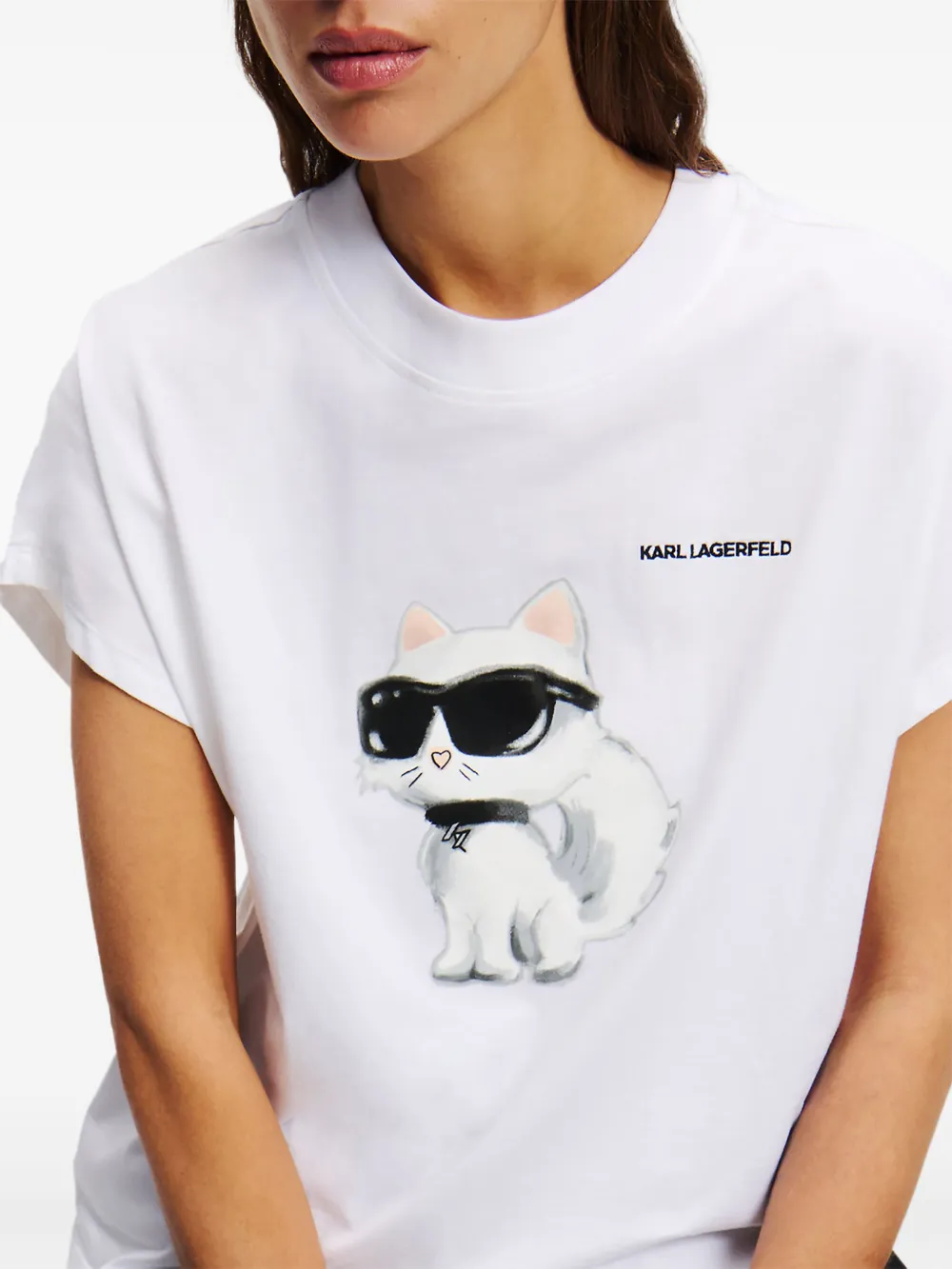 Karl Lagerfeld Ikon Choupette T-shirt Wit