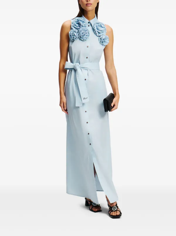 knee length dresses for ladies Sleeveless Rose Belt Midi Dress | Dresses & Jumpsuits main image 1