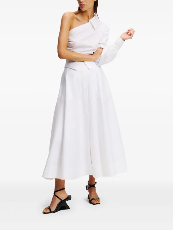 Karl Lagerfeld Popeline midi-wikkelrok Wit FARFETCH NL