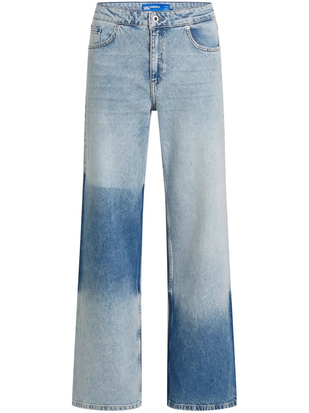 two-tone flared jeans