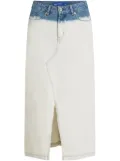 Karl Lagerfeld Jeans ombré denim midi skirt - White