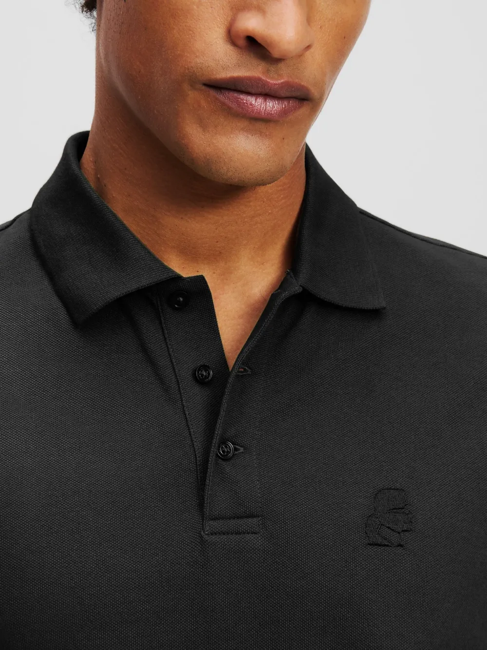 Karl Lagerfeld Poloshirt met Kameo-applicatie Zwart