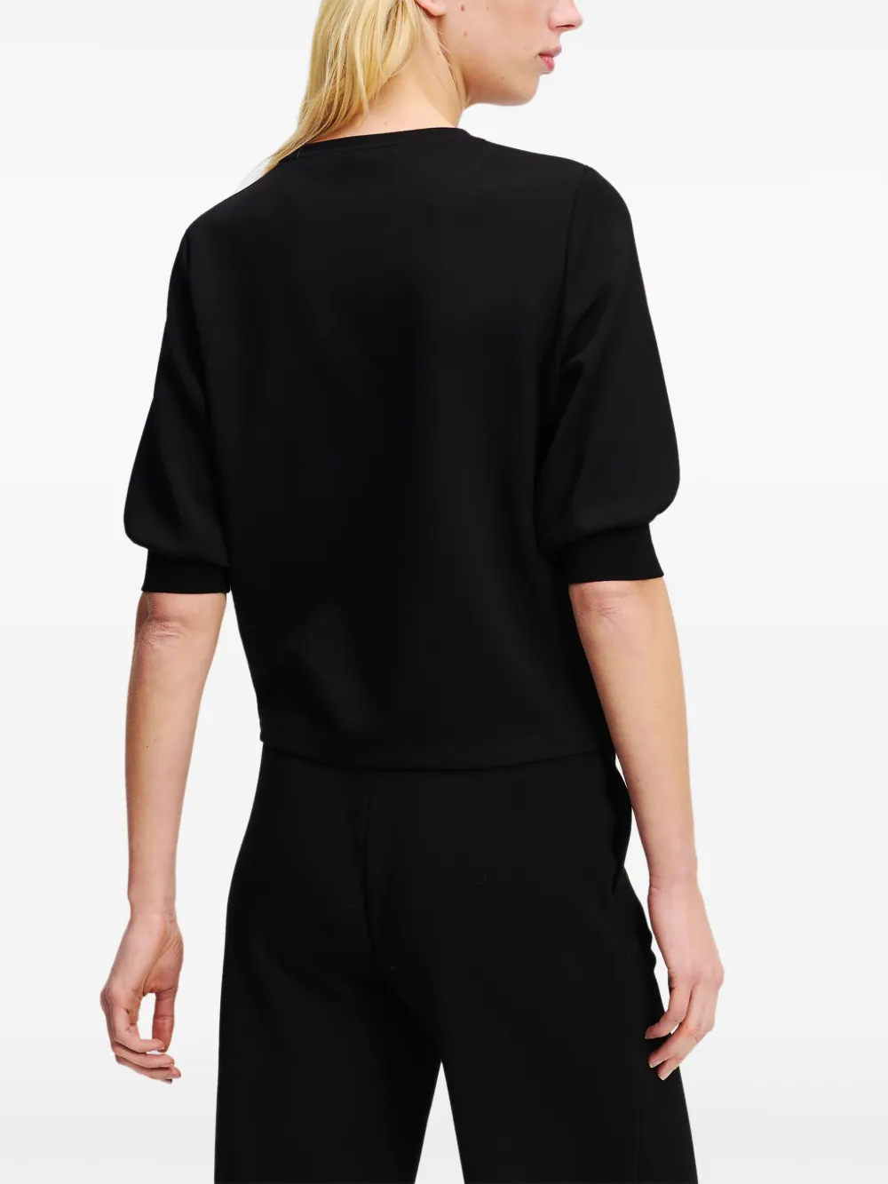 Karl Lagerfeld Sweater met geborduurde orchidee Zwart