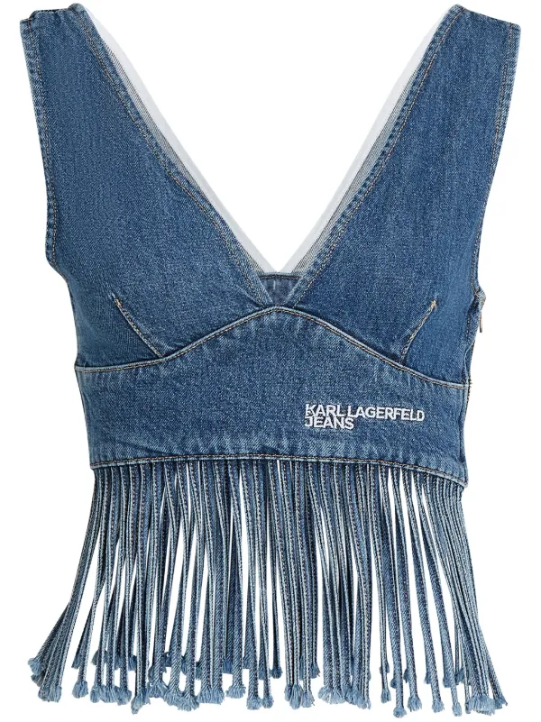 デニム・ジーパン Karl Lagerfeld Rhinestone fringed jeans Karl lagerfeld Rhinestone fringed jeans available on julian