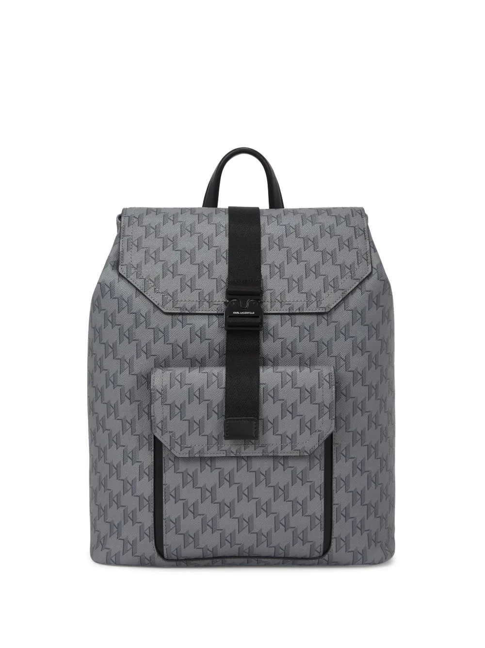 Karl Lagerfeld Monogram-print buckled backpack | Grey | Image 1