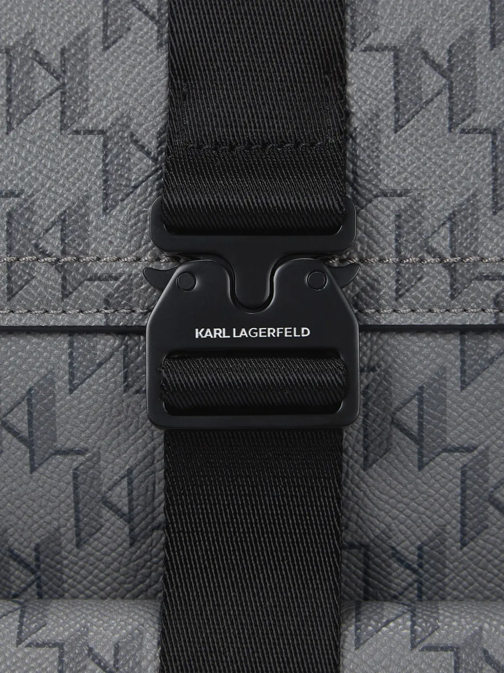 Karl Lagerfeld Rugzak met monogramprint en gesp Grijs