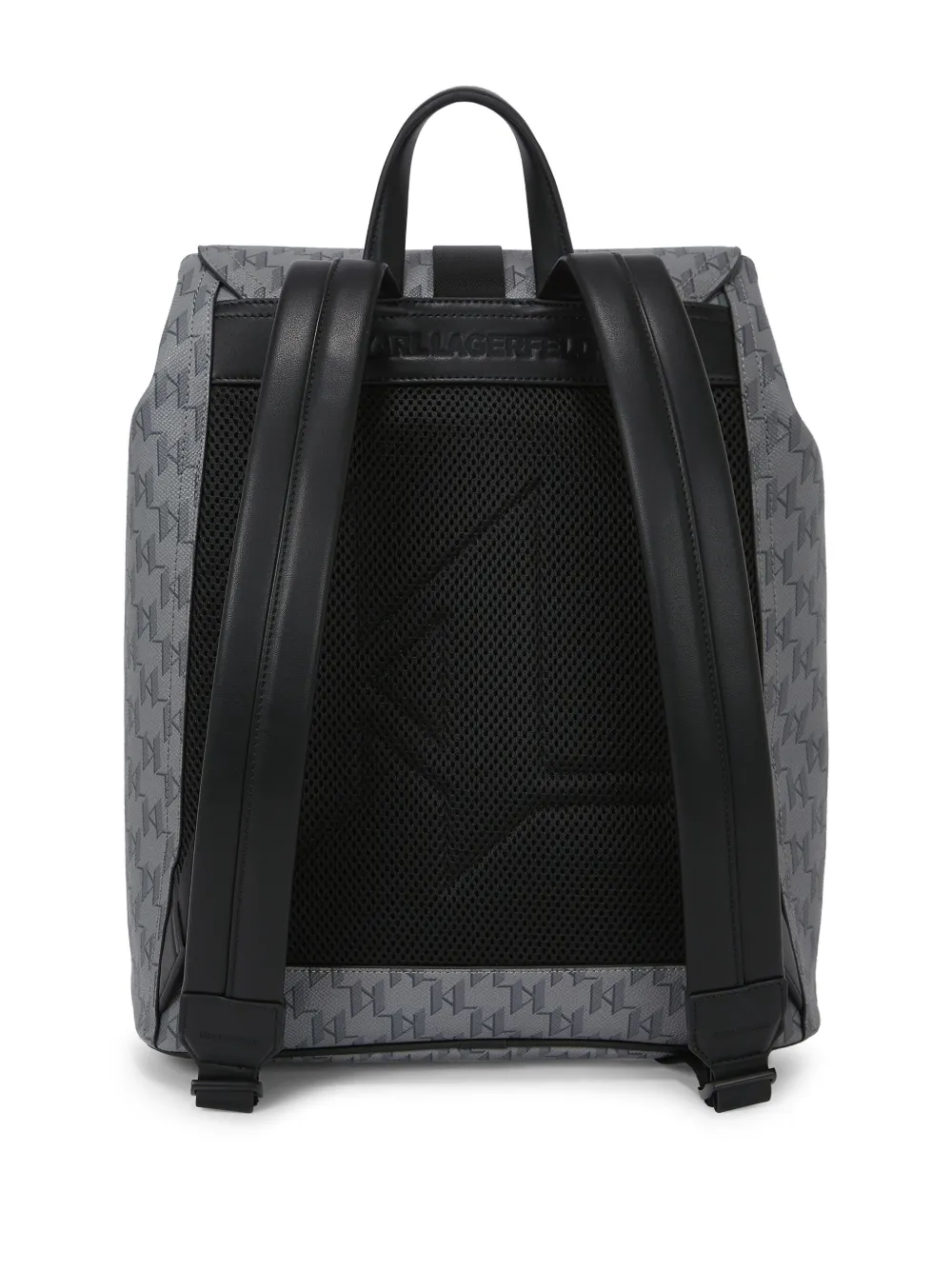 Karl Lagerfeld Rugzak met monogramprint en gesp Grijs