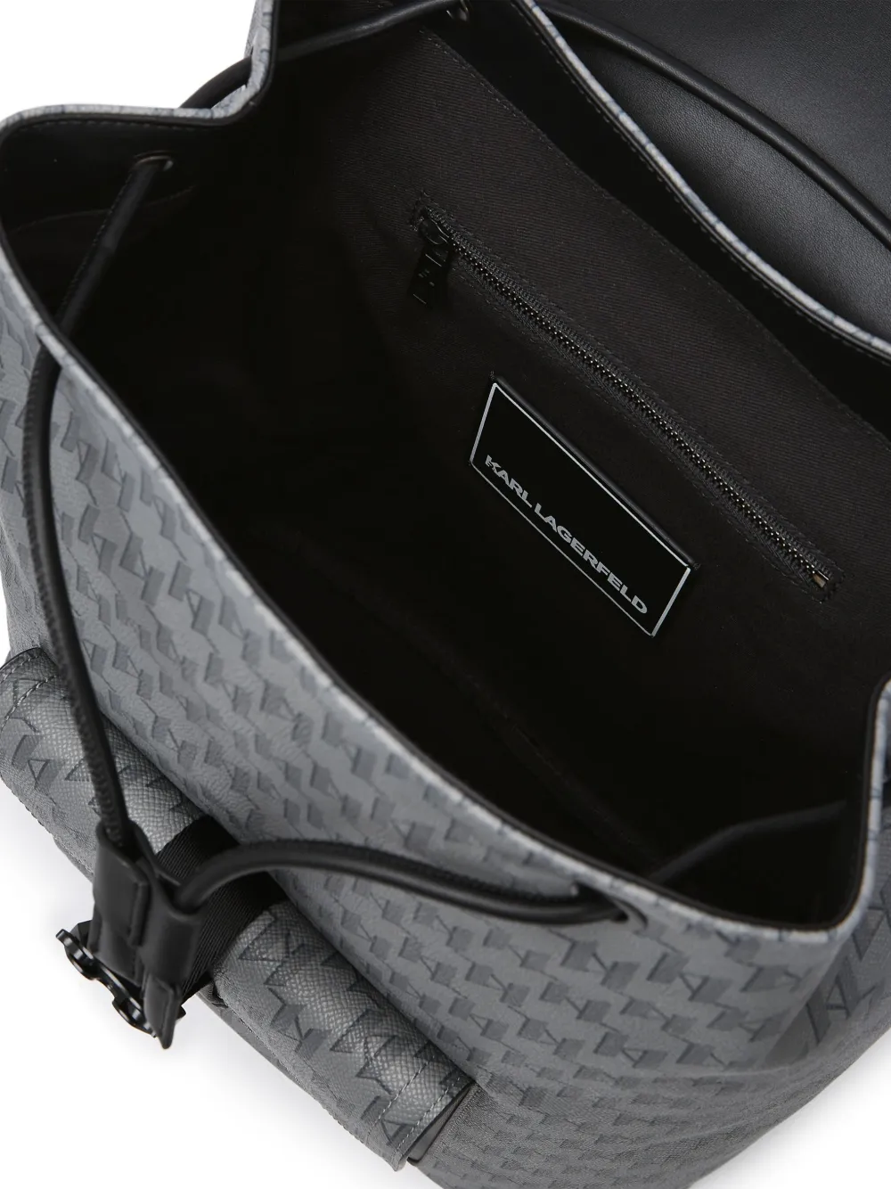 Karl Lagerfeld Rugzak met monogramprint en gesp Grijs