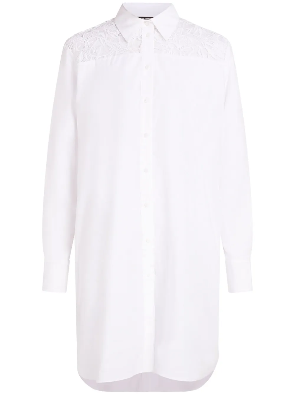 Karl Lagerfeld blouse met detail van kant Wit