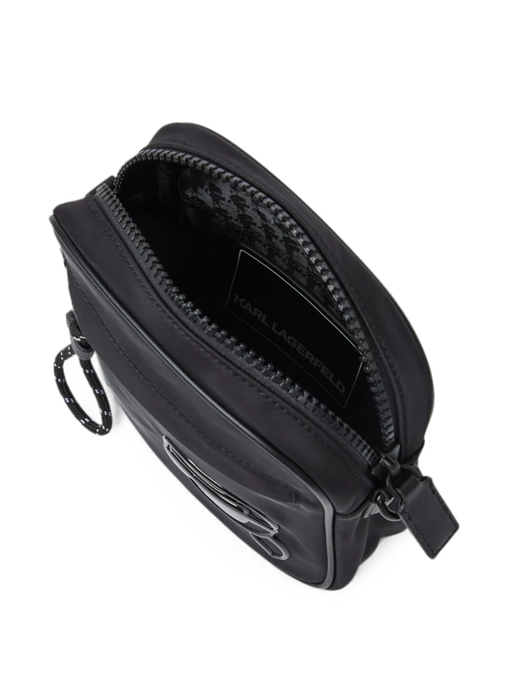 Karl Lagerfeld Ikon crossbodytas met tonale print Zwart
