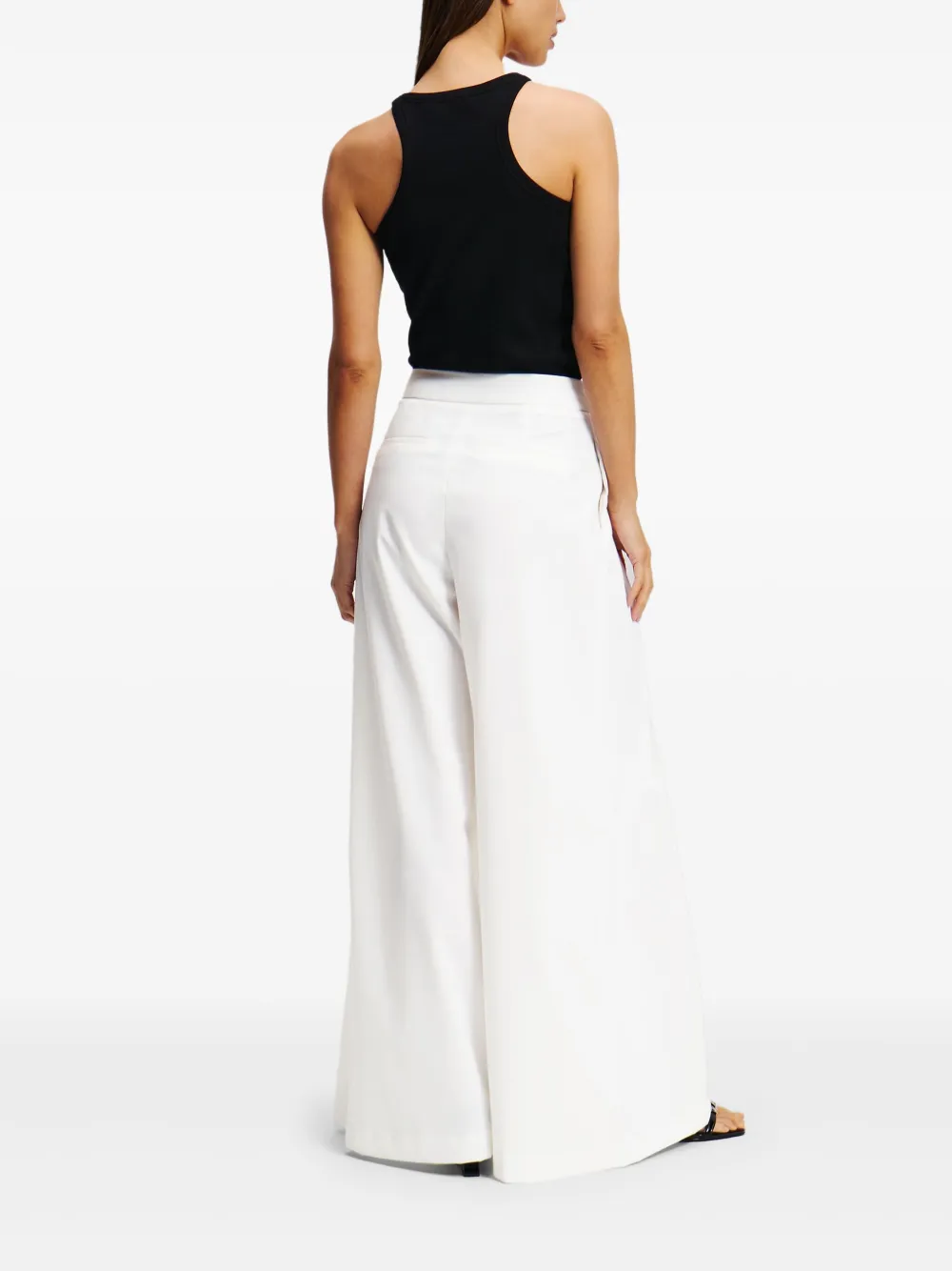Shop Karl Lagerfeld Pleated Trousers In White