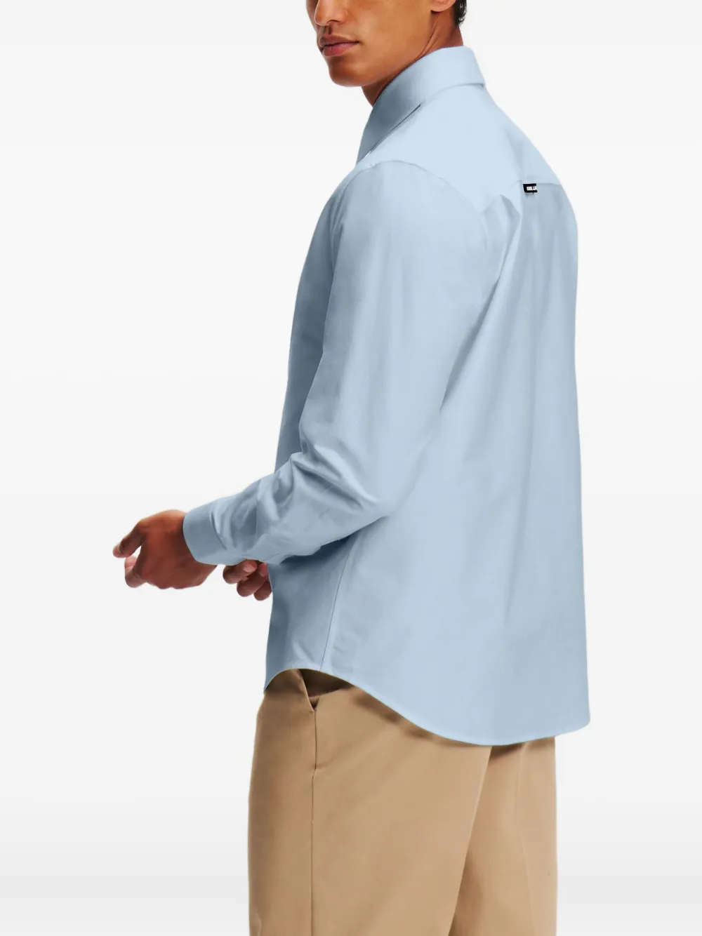 Karl Lagerfeld Oxford overhemd met borduurwerk Blauw