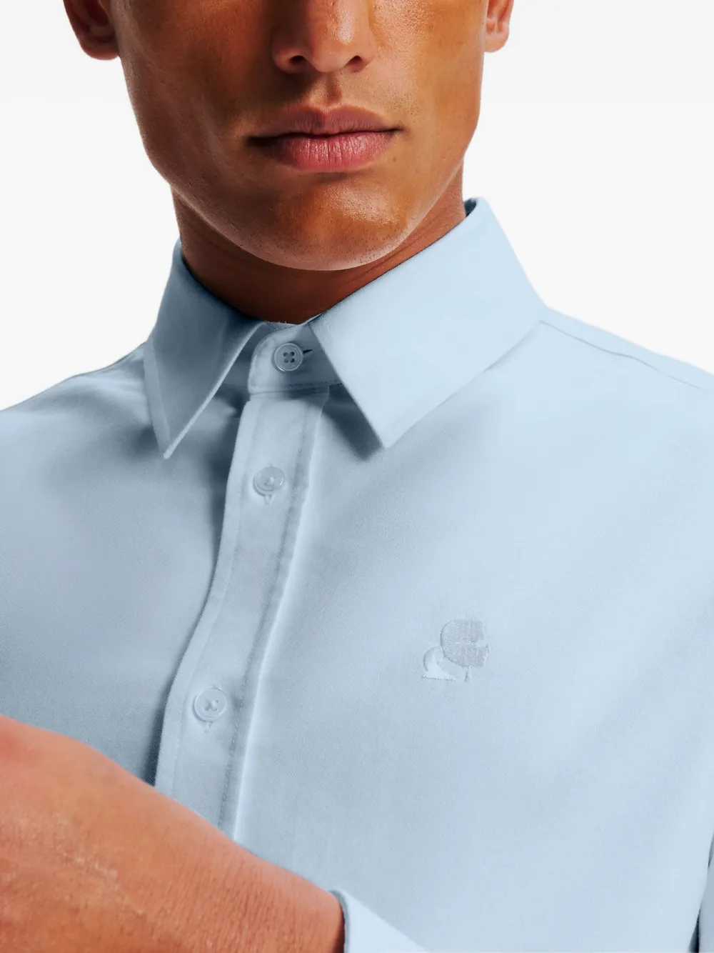 Karl Lagerfeld Oxford overhemd met borduurwerk Blauw