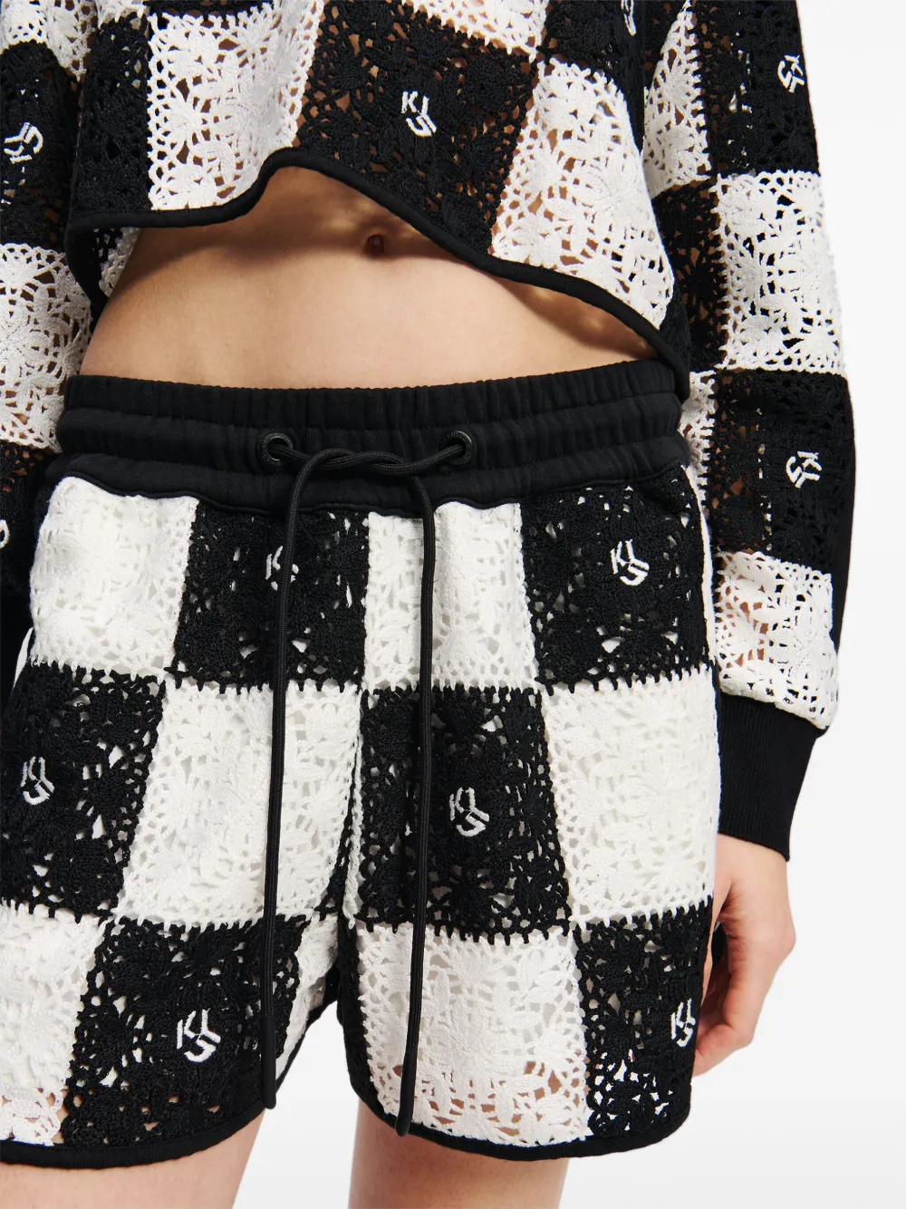 Karl Lagerfeld Jeans Gehaakte shorts Zwart