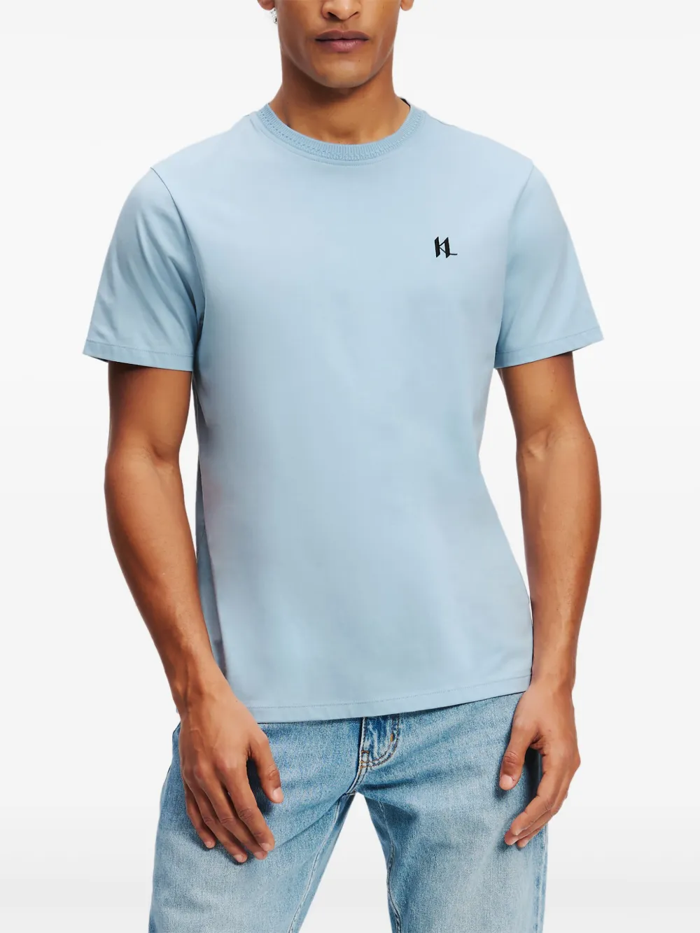 Karl Lagerfeld T-shirt met geborduurd logo Blauw