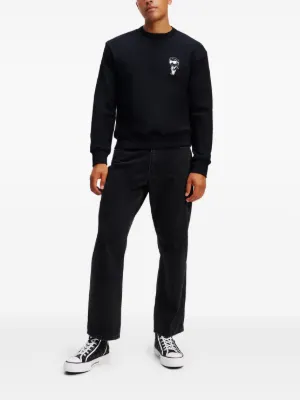 【FENDI】KARLITO ラガーフェルドモチーフ　スエットトレーナー 40黒 Fendi X Karl Lagerfeld Karlito Jumper, Jumpers - Designer