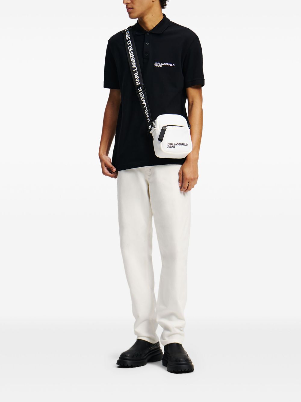 Karl Lagerfeld Jeans Poloshirt met geborduurd logo - Zwart