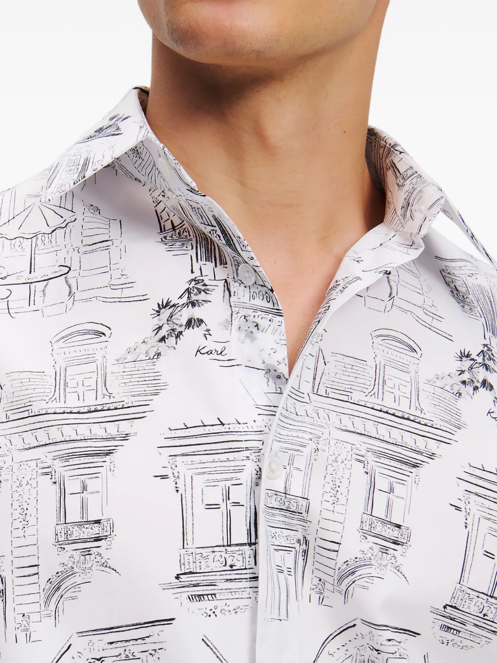 Karl Lagerfeld x Jorge Parra overhemd met print Wit