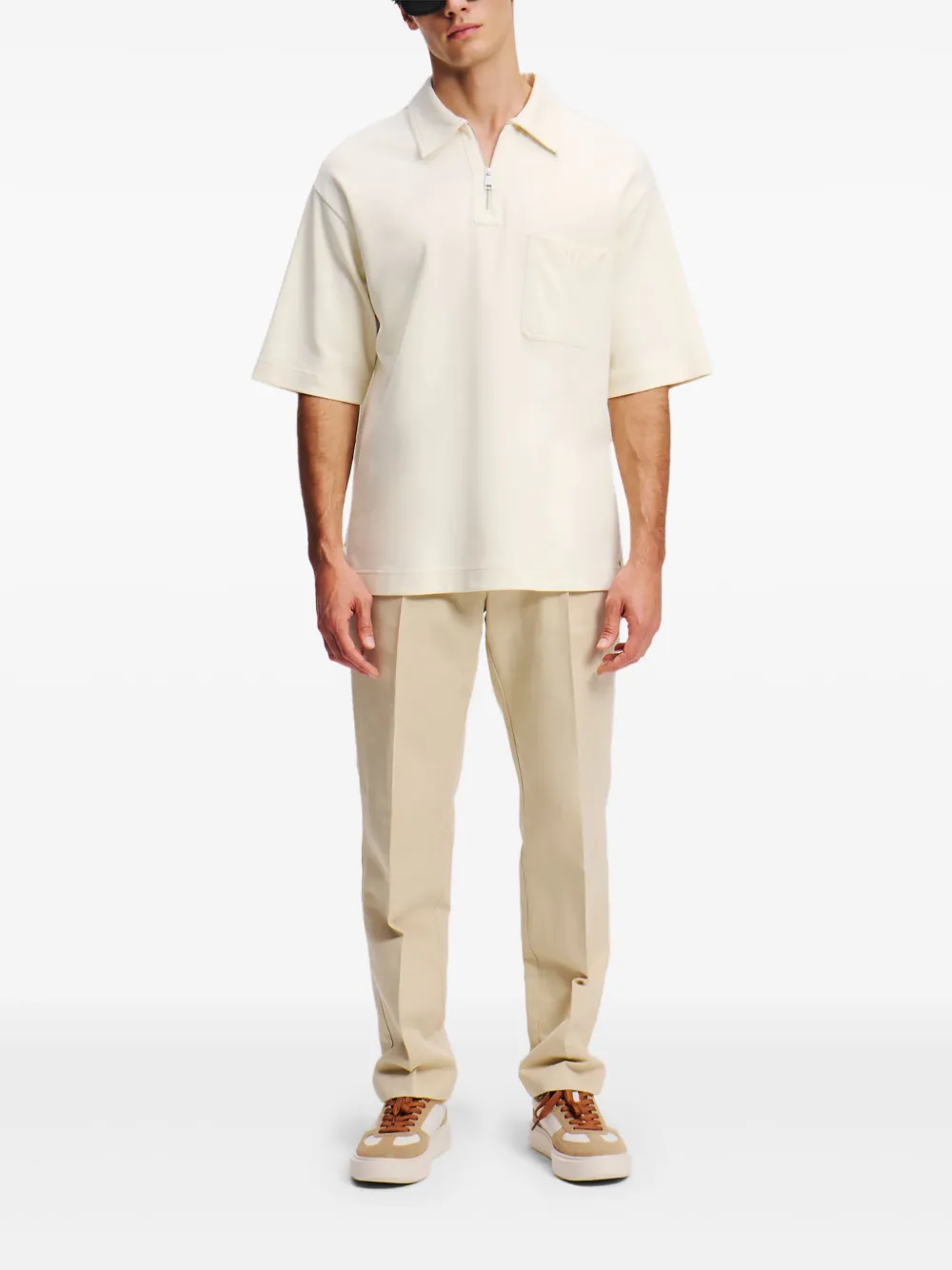 Karl Lagerfeld Poloshirt met geborduurd logo - Beige