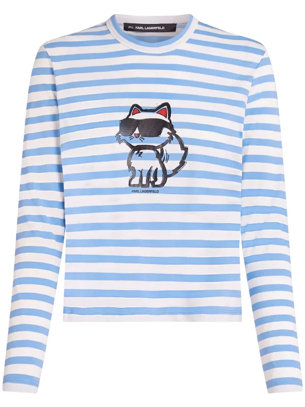 Karl Lagerfeld Ikon Choupette T-Shirt | Blau | FARFETCH CH
